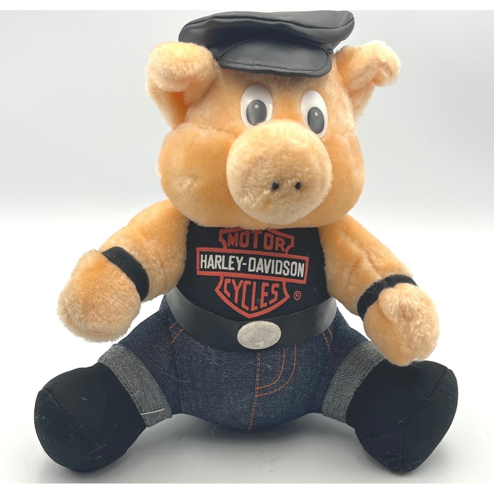 1993 Harley Davidson Biker Hog Pig Plush 10" Play By Play Motorcycle Vintage